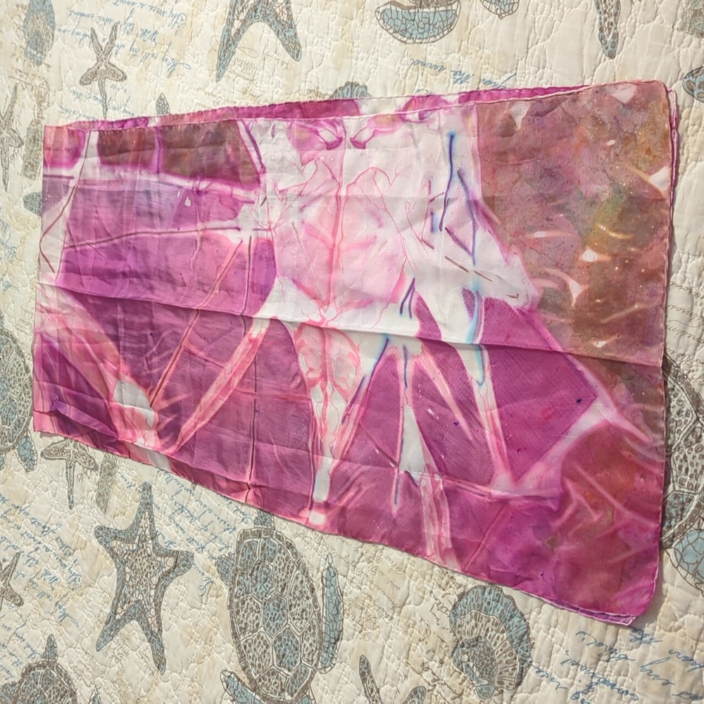 Pink and Purple Marbalized Scarf